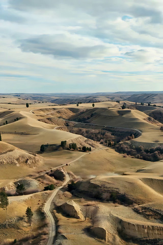 丘陵地带蜿蜒公路航拍 丘陵地带蜿蜒公路航拍