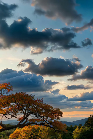 秋日山林天空美景 秋日山林天空美景
