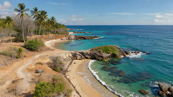 热带海滩海洋风光俯瞰 热带海滩海洋风光俯瞰