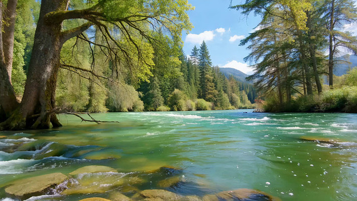 森林河流自然风光 森林河流自然风光