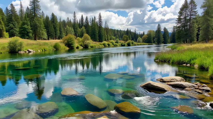 森林河流自然风光 森林河流自然风光