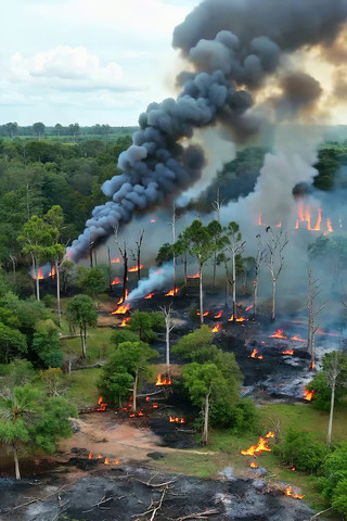 森林火灾空中俯瞰景象 森林火灾空中俯瞰景象