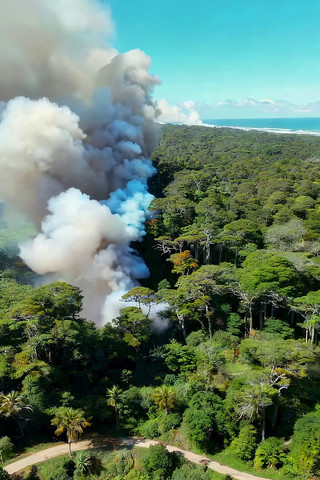 森林火灾鸟瞰景象 森林火灾鸟瞰景象