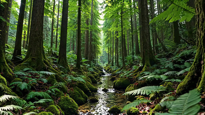 ɭ����Ϫ���Ե���ɫֲ�ﾰ��