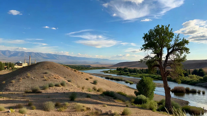 沙漠河流自然风光 沙漠河流自然风光