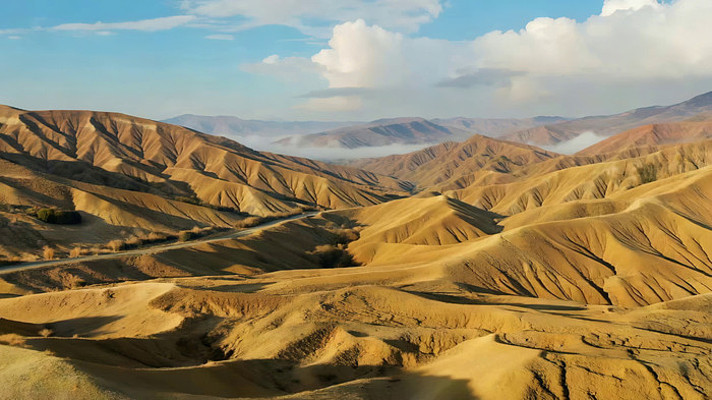 沙漠丘陵自然风光全景 沙漠丘陵自然风光全景