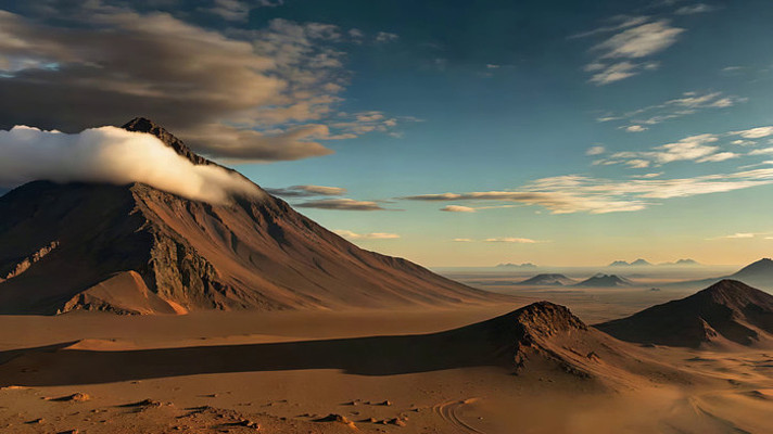 沙漠山脉天空自然风光 沙漠山脉天空自然风光