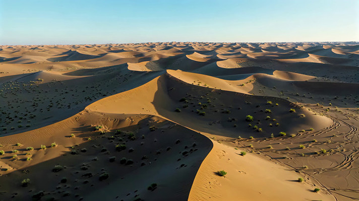 沙漠沙丘自然风光俯瞰 沙漠沙丘自然风光俯瞰