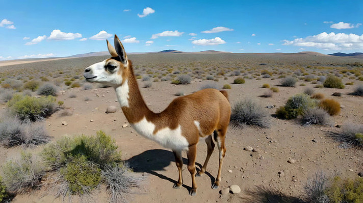 沙漠中的骆马野生动物 沙漠中的骆马野生动物