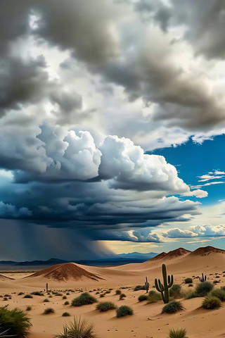 沙漠自然风光乌云景观 沙漠自然风光乌云景观