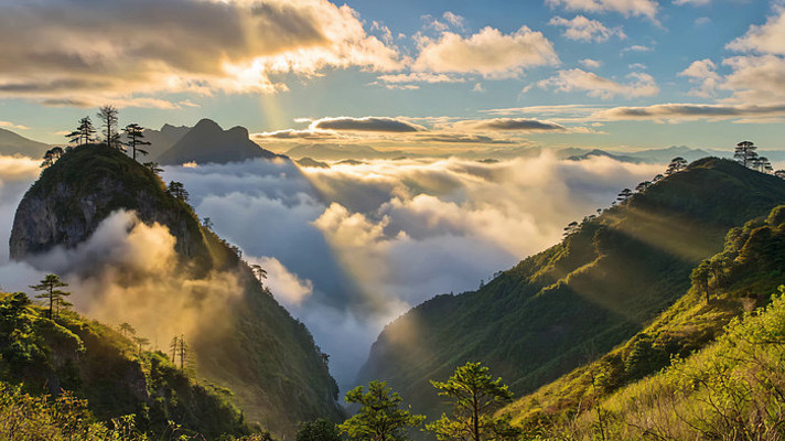 山川云海日出自然风光 山川云海日出自然风光