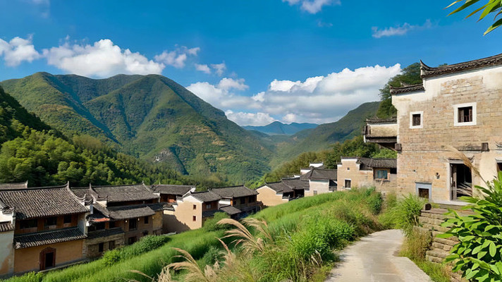 山村古建筑自然风光 山村古建筑自然风光
