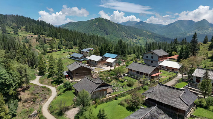 山村自然风光俯瞰全景 山村自然风光俯瞰全景