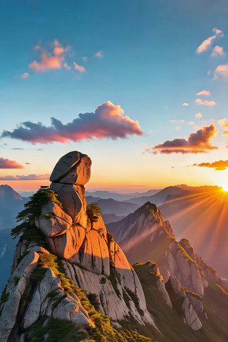 山峰日出自然景观 山峰日出自然景观