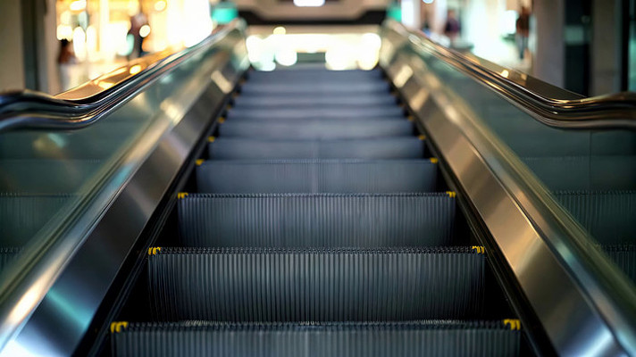 商场自动扶梯空镜画面 商场自动扶梯空镜画面