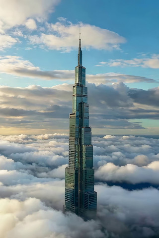 上海中心大厦云海之上景观 上海中心大厦云海之上景观