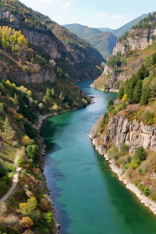 山谷间河流自然风光 山谷间河流自然风光