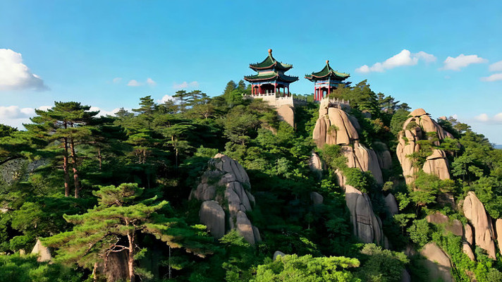 山巅古建筑自然风光 山巅古建筑自然风光