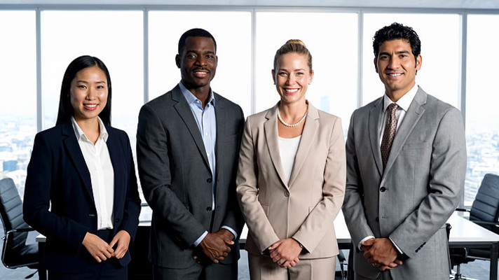 商务人士办公室合影 商务人士办公室合影