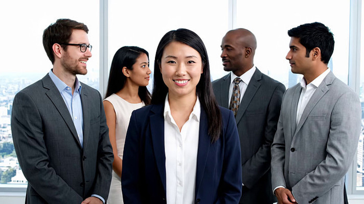 商务人士办公室合影 商务人士办公室合影