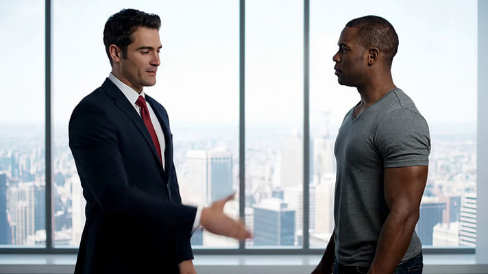 商务人士办公室握手场景 商务人士办公室握手场景