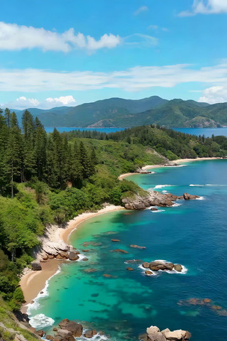 山海相依的海滨自然风光 山海相依的海滨自然风光