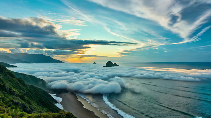 山海云海自然风光全景 山海云海自然风光全景