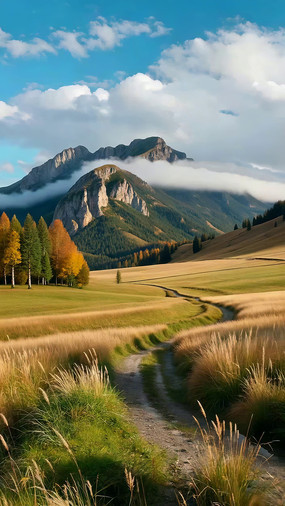 ɽ��ݵ�������С·�羰