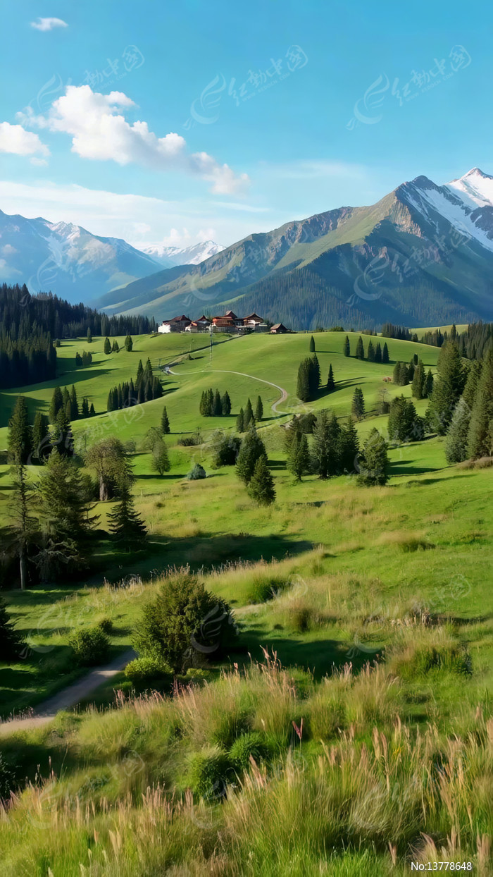 ɽ���ԭɭ�ַ羰�ز�