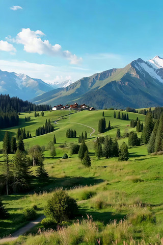 ɽ���ԭɭ�ַ羰�ز�