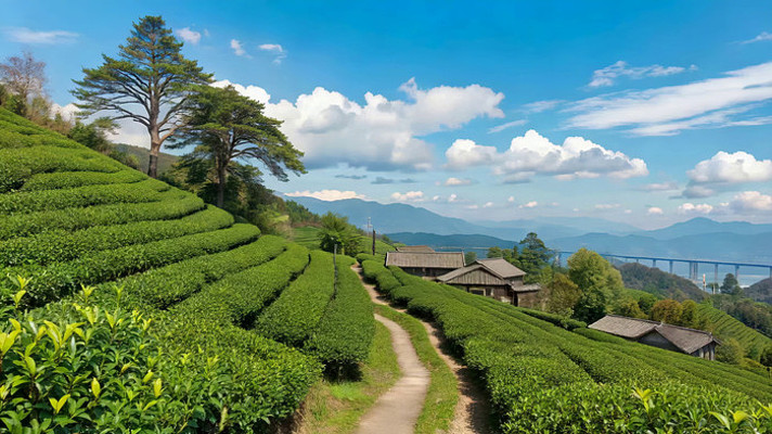 山间茶园自然风光 山间茶园自然风光