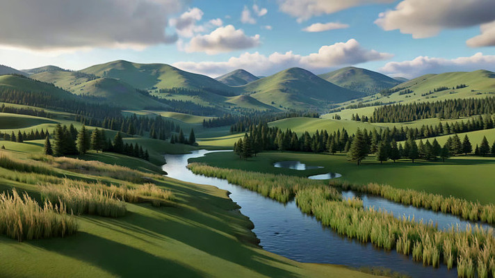 山间河流森林自然风光 山间河流森林自然风光