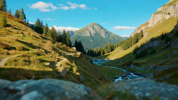 山间河流森林自然风光 山间河流森林自然风光