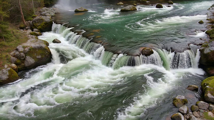 山间河流小瀑布自然景观 山间河流小瀑布自然景观