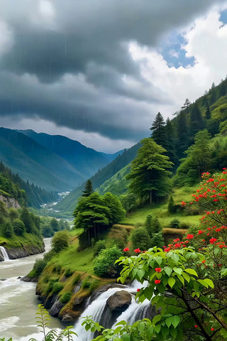 山间河流自然风光 山间河流自然风光