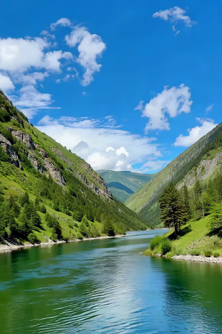 山间河流自然风光 山间河流自然风光