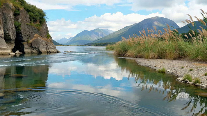 山间河流自然风光 山间河流自然风光