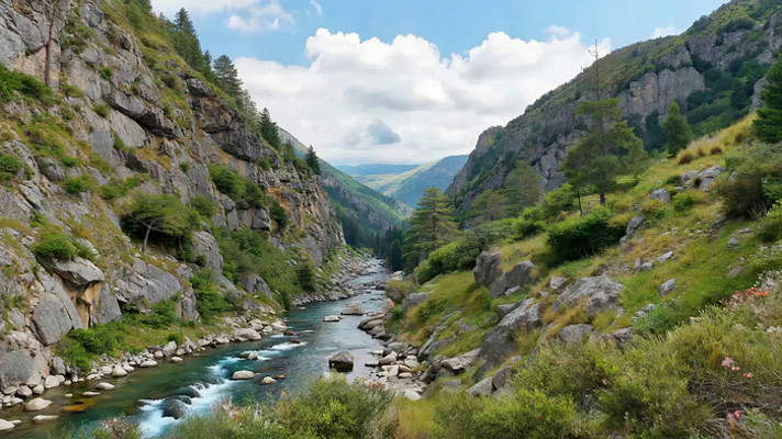 山间河流自然风光 山间河流自然风光