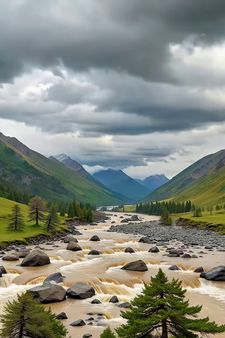 山间河流自然风景素材 山间河流自然风景素材