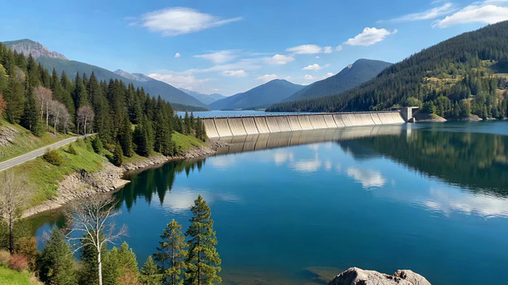 山间湖泊水库自然风光 山间湖泊水库自然风光