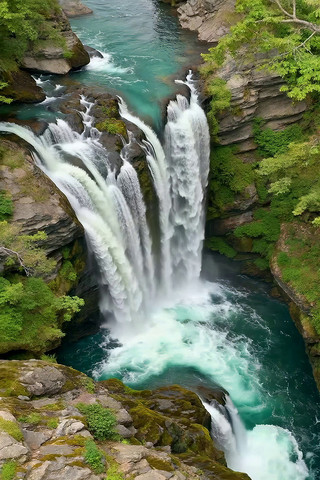 山间瀑布自然风景素材 山间瀑布自然风景素材
