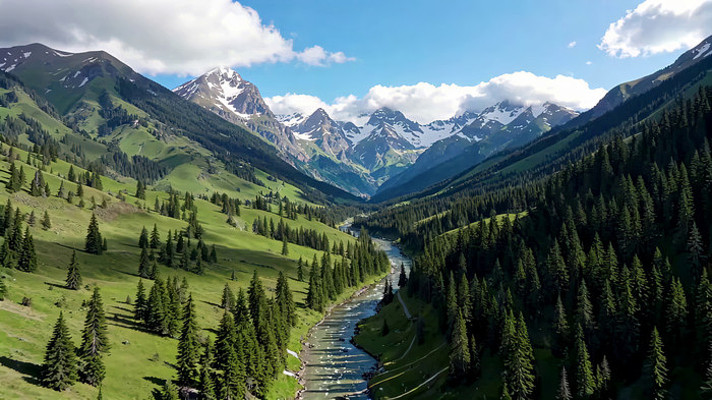 山间森林河流自然风光 山间森林河流自然风光