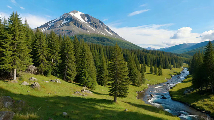 山间森林溪流自然风光 山间森林溪流自然风光