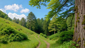 ɽ��ɭ���е�����С·