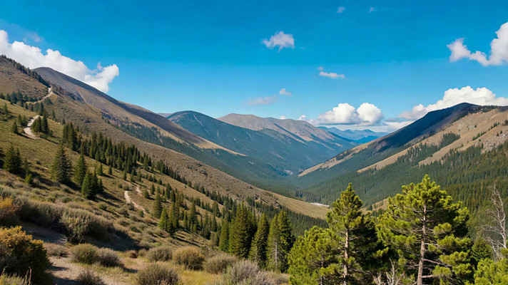 山间树林自然风光全景 山间树林自然风光全景