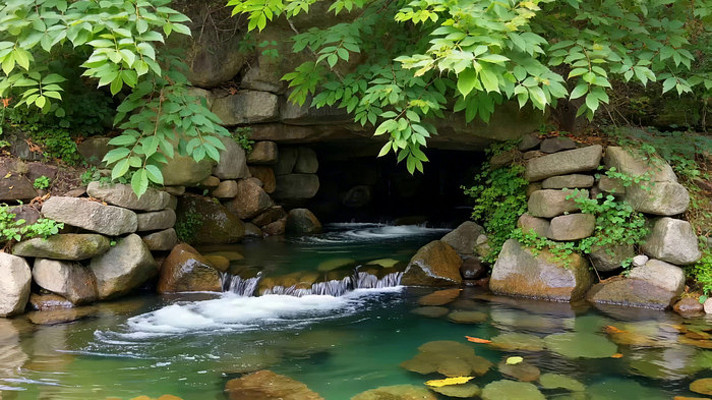 山间小溪流水自然景象 山间小溪流水自然景象