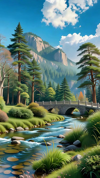 ɽ��Ϫ���Ե�ʯ�ŷ羰