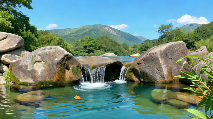 山间溪流瀑布自然风光 山间溪流瀑布自然风光