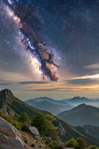 山间星空夜景素材 山间星空夜景素材