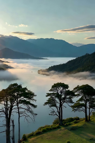 山间云海日出自然风光 山间云海日出自然风光